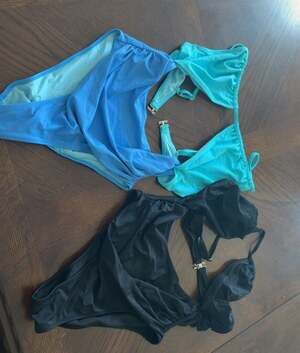 Two-Piece Bikini Set Bundle - Blue/Teal and Black